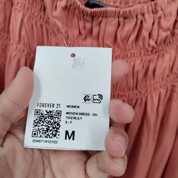 Forever 21 Smoked Halter Mini Dress Peach, Medium - Picture 6 of 11